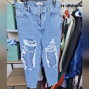 PACSUN Ultra High Rise Slim Dark Wash Straight Jeans